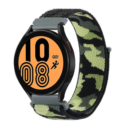For Samsung Galaxy Watch3 45mm / Garmin Venu 3 Watch Band 22mm Nylon Loop Camouflage Strap
