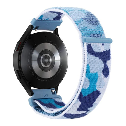 For Samsung Galaxy Watch3 45mm / Garmin Venu 3 Watch Band 22mm Nylon Loop Camouflage Strap