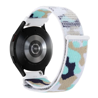 For Samsung Galaxy Watch3 45mm / Garmin Venu 3 Watch Band 22mm Nylon Loop Camouflage Strap