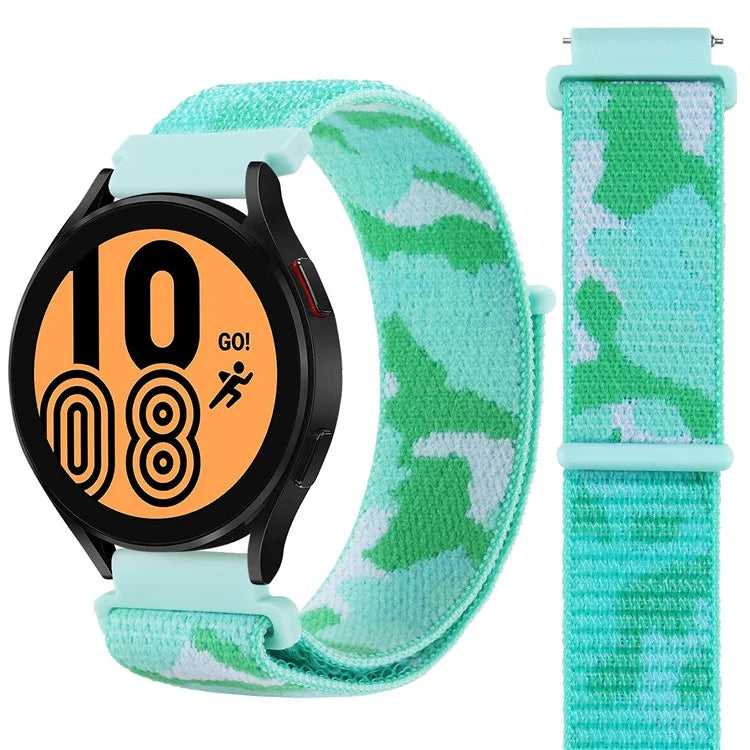 For Samsung Galaxy Watch3 45mm / Garmin Venu 3 Watch Band 22mm Nylon Loop Camouflage Strap