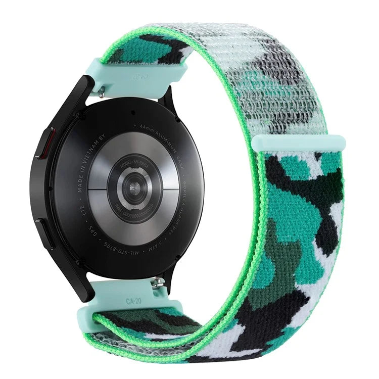 For Samsung Galaxy Watch3 45mm / Garmin Venu 3 Watch Band 22mm Nylon Loop Camouflage Strap