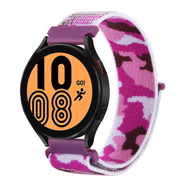 For Samsung Galaxy Watch3 45mm / Garmin Venu 3 Watch Band 22mm Nylon Loop Camouflage Strap