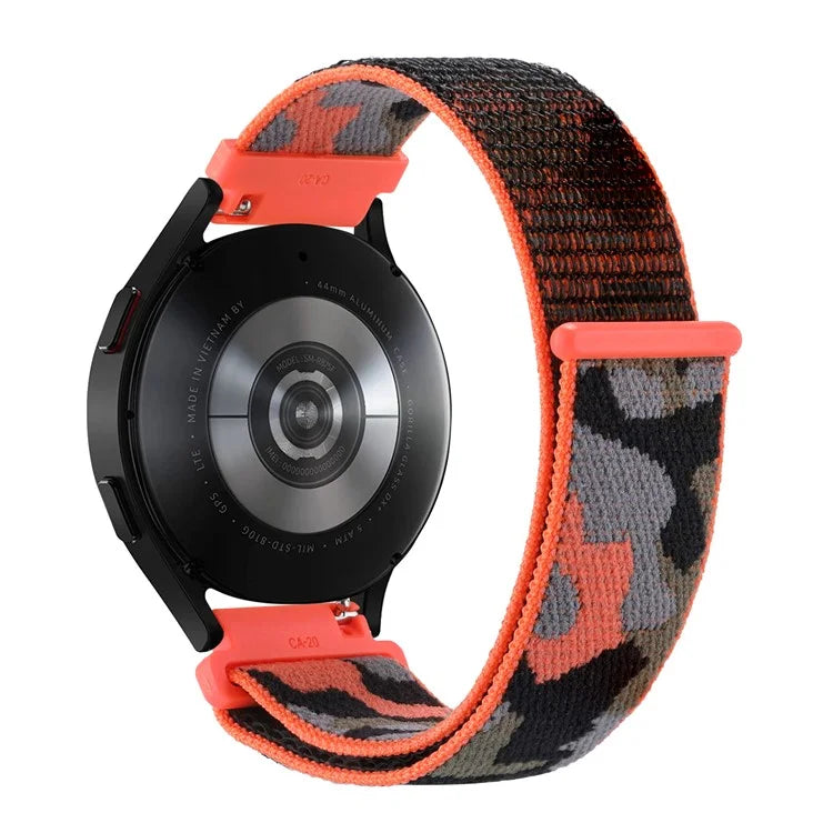 For Samsung Galaxy Watch6 Classic 47mm 43mm / GarminActive 5 Nylon Watch Strap 20mm Camouflage Wrist Band