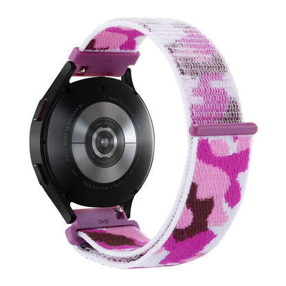For Samsung Galaxy Watch6 Classic 47mm 43mm / GarminActive 5 Nylon Watch Strap 20mm Camouflage Wrist Band