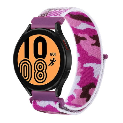 For Samsung Galaxy Watch6 Classic 47mm 43mm / GarminActive 5 Nylon Watch Strap 20mm Camouflage Wrist Band