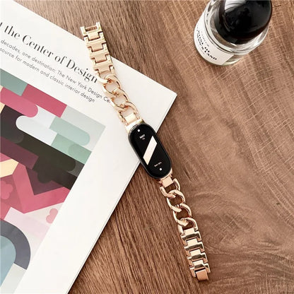 For Xiaomi Smart Band 8 Chain Strap Zinc Alloy Metal Smartwatch Bands with Connector