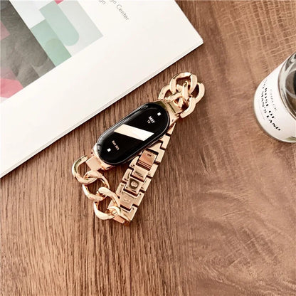 For Xiaomi Smart Band 8 Chain Strap Zinc Alloy Metal Smartwatch Bands with Connector