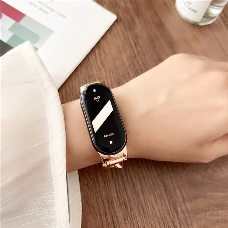 For Xiaomi Smart Band 8 Chain Strap Zinc Alloy Metal Smartwatch Bands with Connector