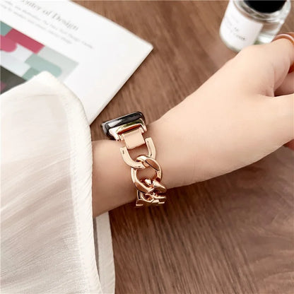 For Xiaomi Smart Band 8 Chain Strap Zinc Alloy Metal Smartwatch Bands with Connector