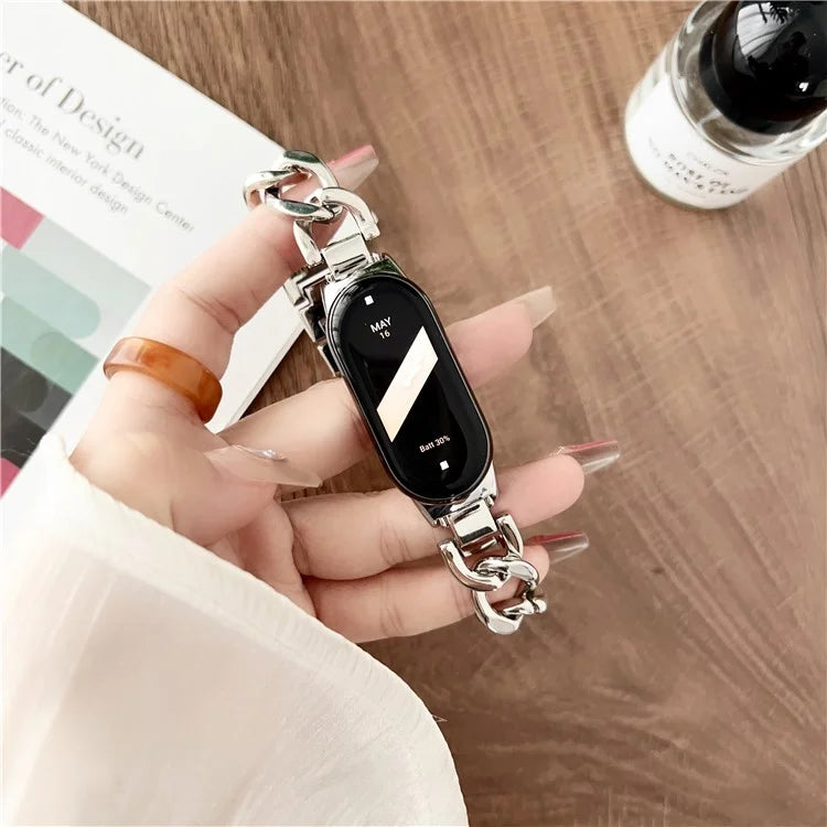 For Xiaomi Smart Band 8 Chain Strap Zinc Alloy Metal Smartwatch Bands with Connector