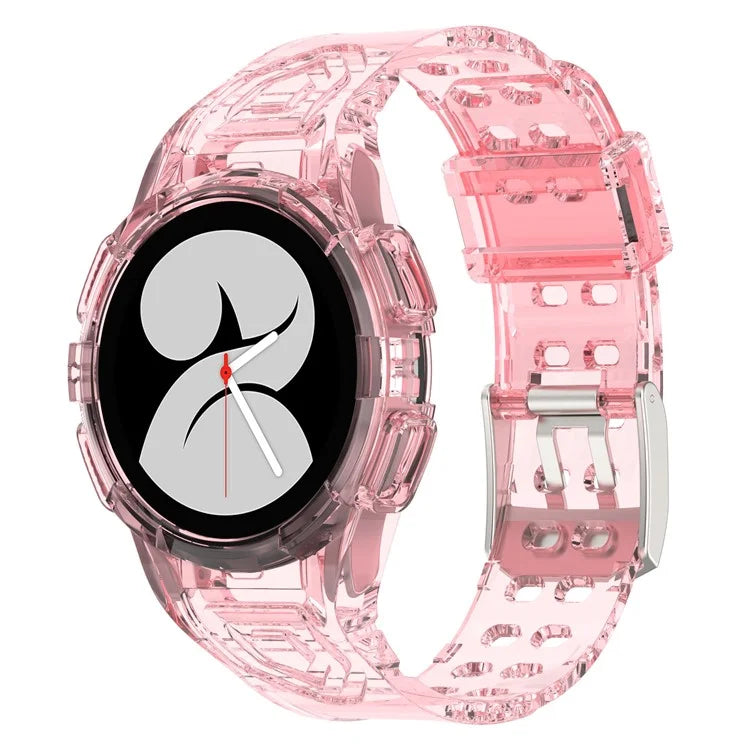 For Samsung Galaxy Watch4 40mm Silicone Watch Strap Wrist Band with Watch Case Pink