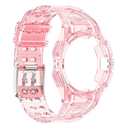 For Samsung Galaxy Watch4 40mm Silicone Watch Strap Wrist Band with Watch Case Pink