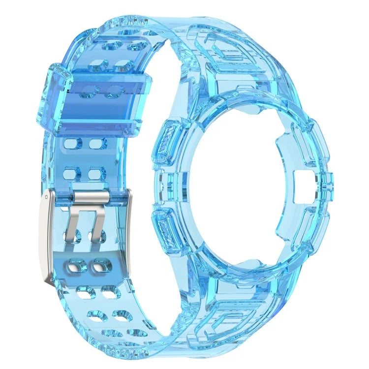 For Samsung Galaxy Watch4 40mm Silicone Watch Strap Wrist Band with Watch Case Blue