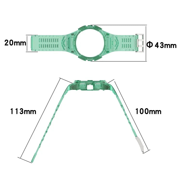 For Samsung Galaxy Watch4 40mm Silicone Watch Strap Wrist Band with Watch Case Blue