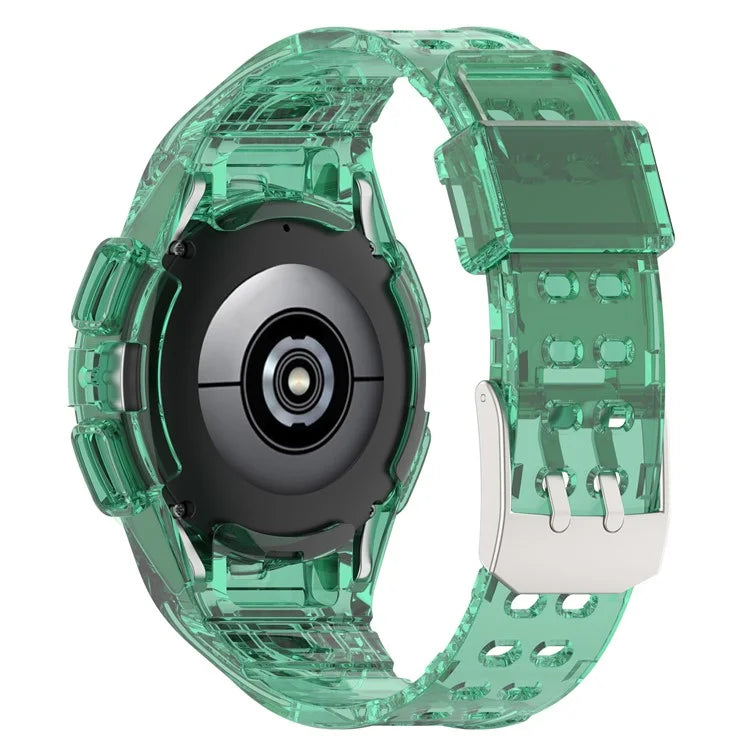 For Samsung Galaxy Watch4 44mm Silicone Watch Band Replacement Strap with Integrated Watch Case
