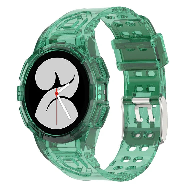 For Samsung Galaxy Watch4 44mm Silicone Watch Band Replacement Strap with Integrated Watch Case