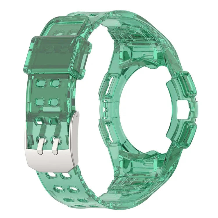 For Samsung Galaxy Watch4 44mm Silicone Watch Band Replacement Strap with Integrated Watch Case
