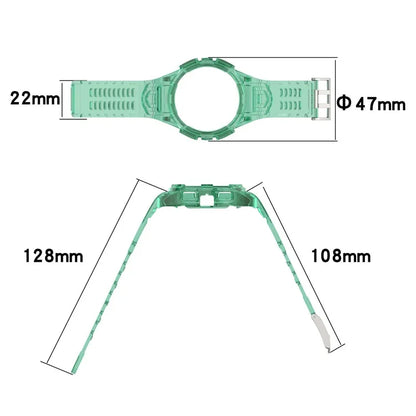 For Samsung Galaxy Watch4 44mm Silicone Watch Band Replacement Strap with Integrated Watch Case
