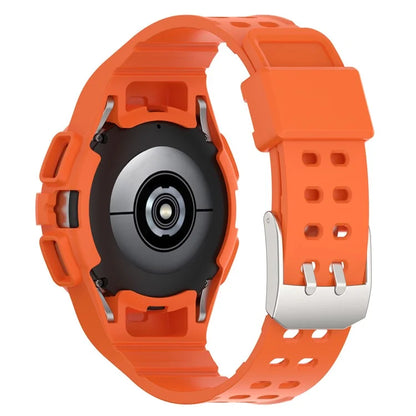 For Samsung Galaxy Watch4 44mm Silicone Watch Band Replacement Strap with Integrated Watch Case