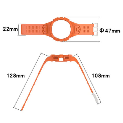 For Samsung Galaxy Watch4 44mm Silicone Watch Band Replacement Strap with Integrated Watch Case