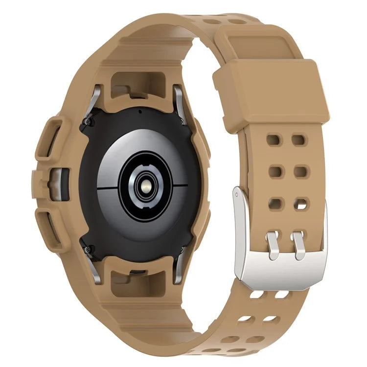 For Samsung Galaxy Watch4 44mm Silicone Watch Band Replacement Strap with Integrated Watch Case