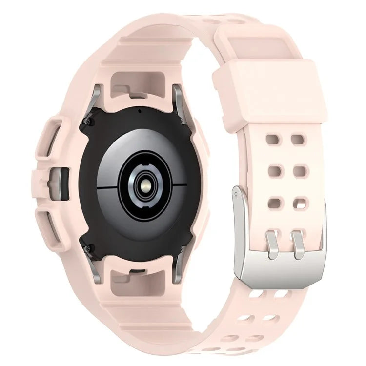 For Samsung Galaxy Watch4 44mm Silicone Watch Band Replacement Strap with Integrated Watch Case
