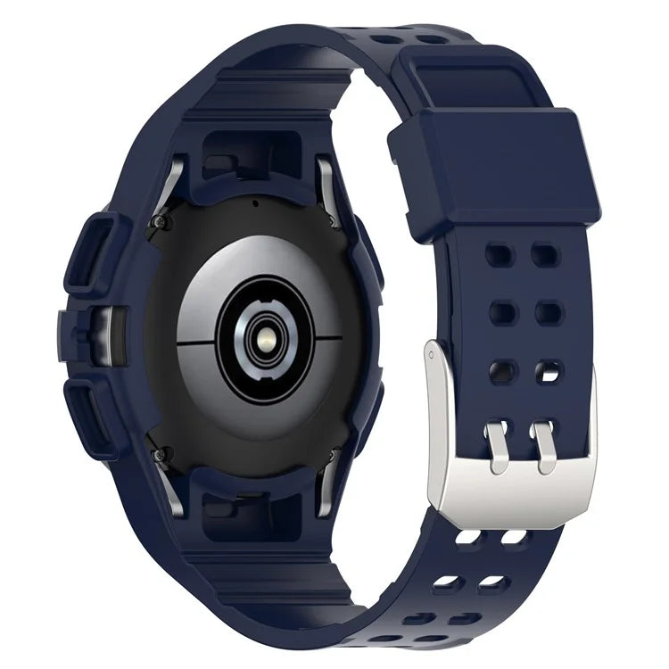 For Samsung Galaxy Watch4 44mm Silicone Watch Band Replacement Strap with Integrated Watch Case