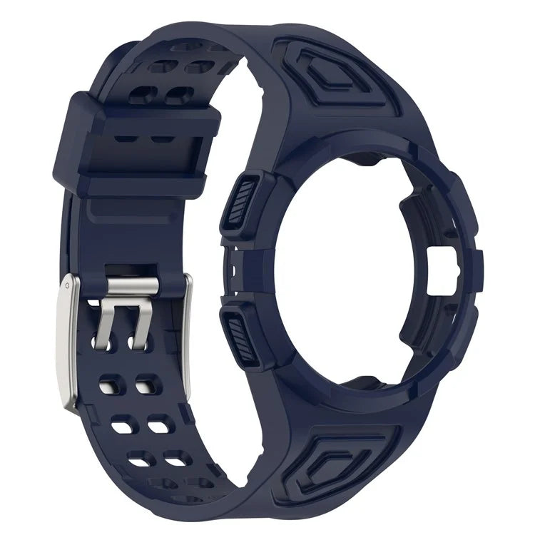 For Samsung Galaxy Watch4 44mm Silicone Watch Band Replacement Strap with Integrated Watch Case