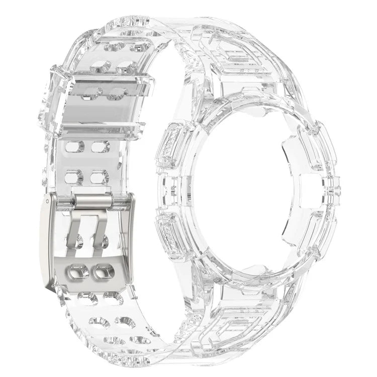 For Samsung Galaxy Watch4 44mm Silicone Watch Band Replacement Strap with Integrated Watch Case
