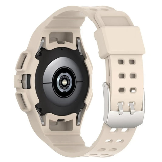 For Samsung Galaxy Watch4 44mm Silicone Watch Band Replacement Strap with Integrated Watch Case