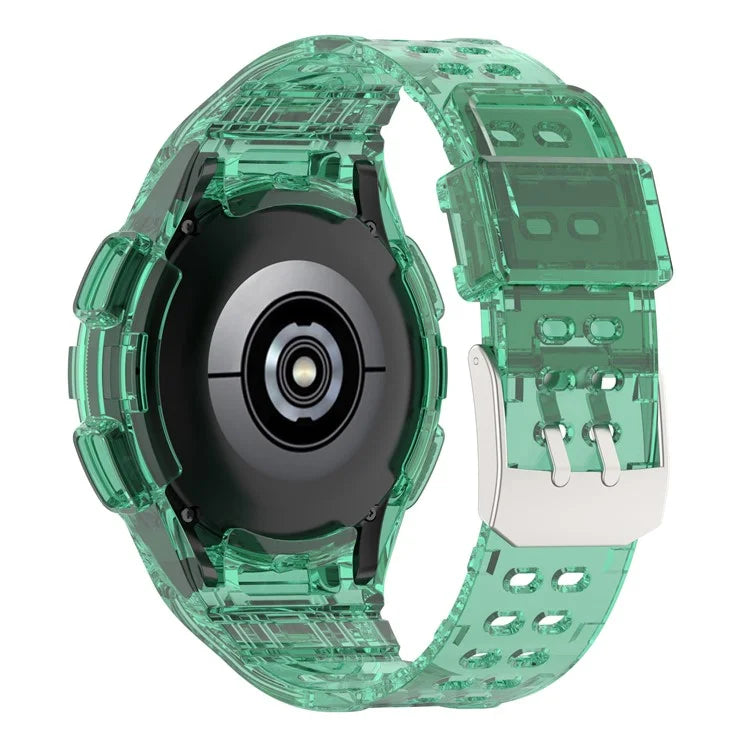 For Samsung Galaxy Watch4 Classic 46mm Silicone Watch Band Ajustable Strap with Integrated Watch Case