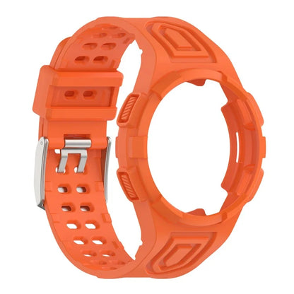 For Samsung Galaxy Watch4 Classic 46mm Silicone Watch Band Ajustable Strap with Integrated Watch Case