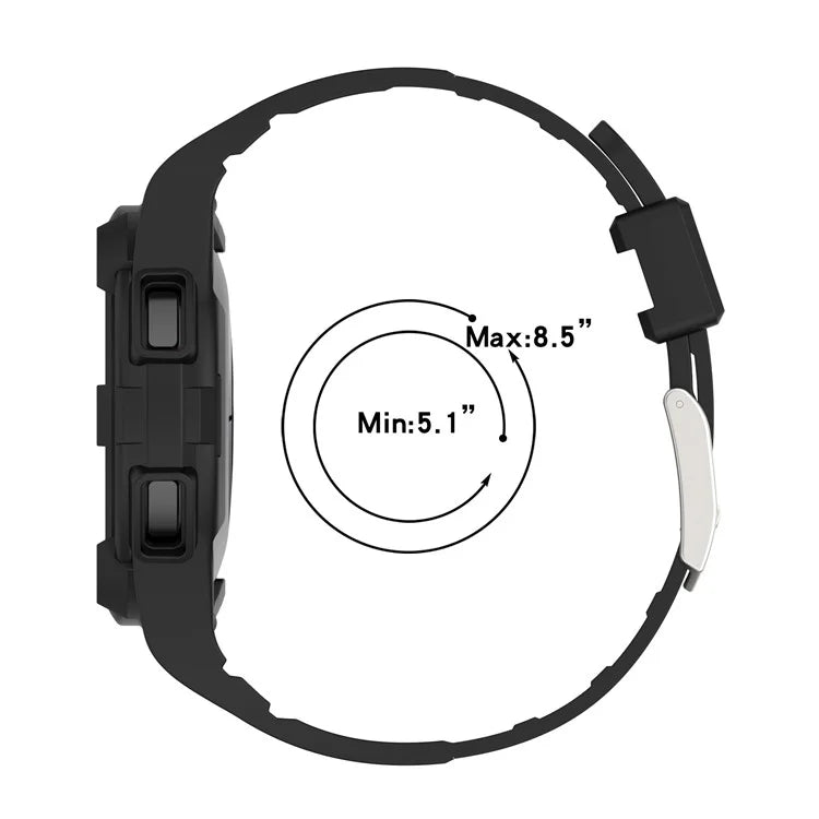 For Samsung Galaxy Watch4 Classic 46mm Silicone Watch Band Ajustable Strap with Integrated Watch Case