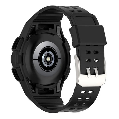 For Samsung Galaxy Watch4 Classic 46mm Silicone Watch Band Ajustable Strap with Integrated Watch Case