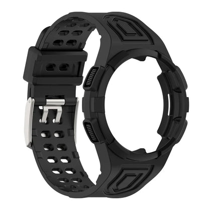 For Samsung Galaxy Watch4 Classic 46mm Silicone Watch Band Ajustable Strap with Integrated Watch Case