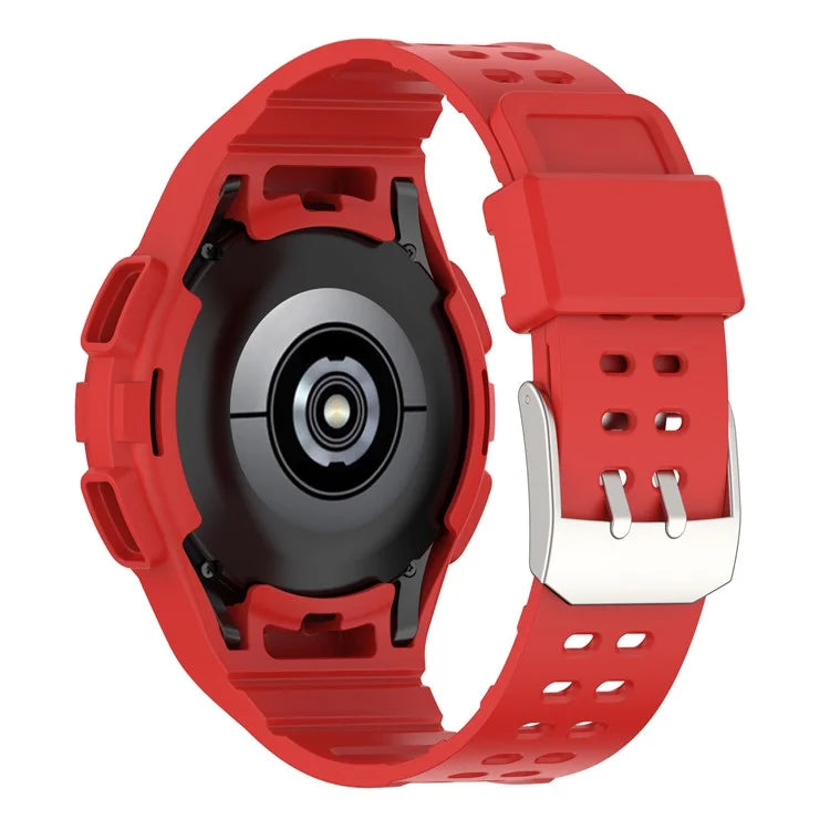For Samsung Galaxy Watch4 Classic 46mm Silicone Watch Band Ajustable Strap with Integrated Watch Case