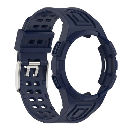 For Samsung Galaxy Watch4 Classic 46mm Silicone Watch Band Ajustable Strap with Integrated Watch Case