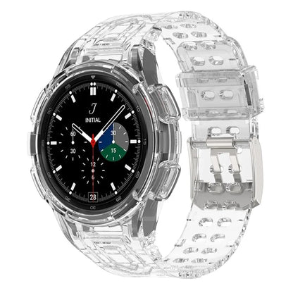 For Samsung Galaxy Watch4 Classic 46mm Silicone Watch Band Ajustable Strap with Integrated Watch Case