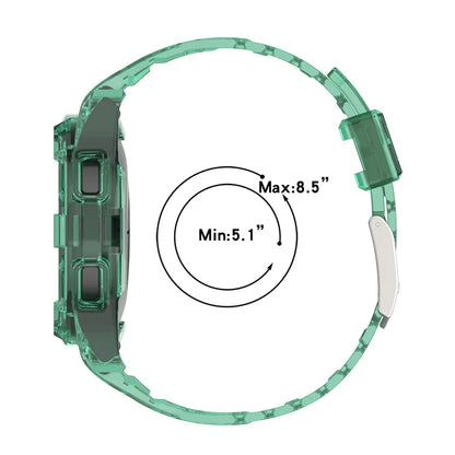 For Samsung Galaxy Watch4 Classic 46mm Silicone Watch Band Ajustable Strap with Integrated Watch Case Pink