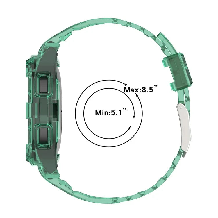 For Samsung Galaxy Watch4 Classic 46mm Silicone Watch Band Ajustable Strap with Integrated Watch Case Blue