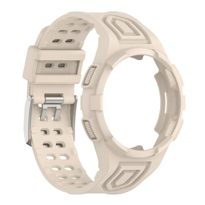For Samsung Galaxy Watch4 Classic 46mm Silicone Watch Band Ajustable Strap with Integrated Watch Case