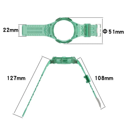 For Samsung Galaxy Watch4 Classic 46mm Silicone Watch Band Ajustable Strap with Integrated Watch Case