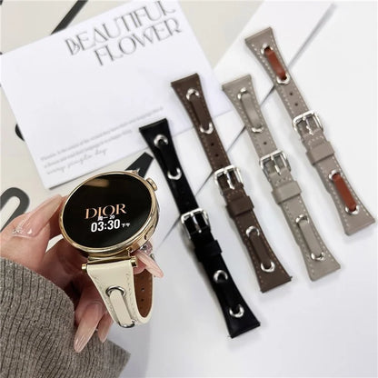 For Huawei Watch GT 4 41mm / Garmin Venu 3S Watch Band 18mm Leather Wrist Straps