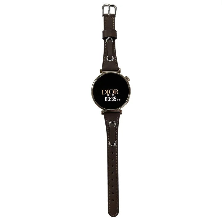 For Huawei Watch GT 4 41mm / Garmin Venu 3S Watch Band 18mm Leather Wrist Straps