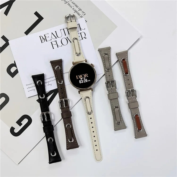 For Huawei Watch GT 4 41mm / Garmin Venu 3S Watch Band 18mm Leather Wrist Straps