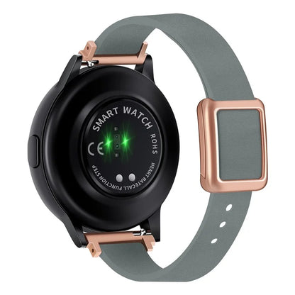 For Samsung Galaxy Watch6 Classic 47mm 43mm Watch Band 20mm Leather Strap with Magnetic Folding Buckle