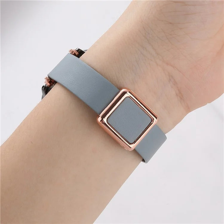 For Samsung Galaxy Watch6 Classic 47mm 43mm Watch Band 20mm Leather Strap with Magnetic Folding Buckle