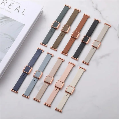 For Samsung Galaxy Watch6 Classic 47mm 43mm Watch Band 20mm Leather Strap with Magnetic Folding Buckle