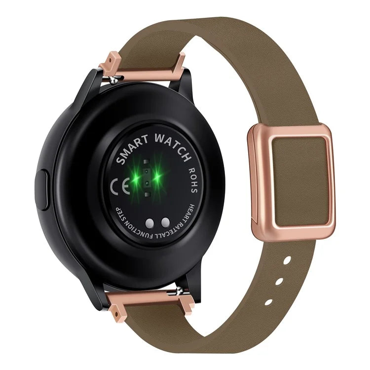 For Samsung Galaxy Watch6 Classic 47mm 43mm Watch Band 20mm Leather Strap with Magnetic Folding Buckle