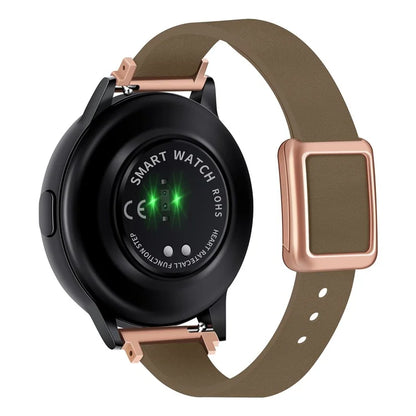For Samsung Galaxy Watch6 Classic 47mm 43mm Watch Band 20mm Leather Strap with Magnetic Folding Buckle